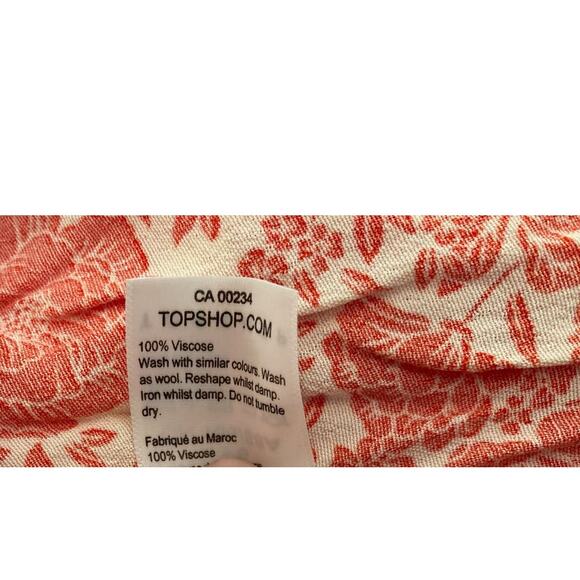 Topshop V-Neck Ruffled Floral Wrap Mini Dress Size 6 in Red Print NWT - Picture 6 of 6